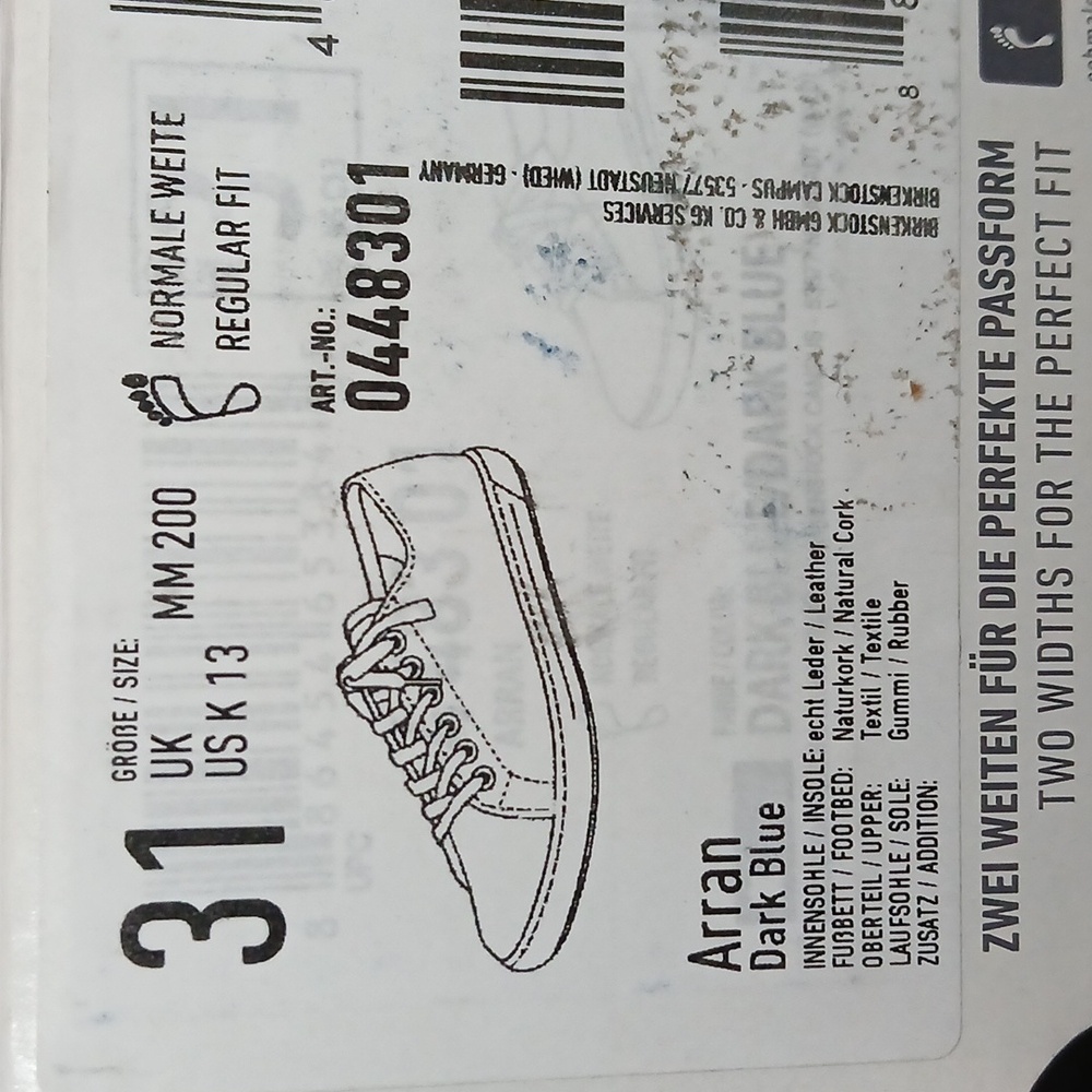 Birkenstock Kids Arran Canvas Sneaker Shoes Blue (Brand New) Size 31 Kids 13 - Picture 9 of 9